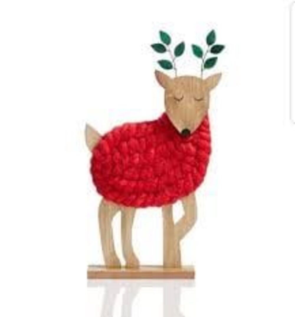 Macy’s Holiday lane standing wool deer decoration